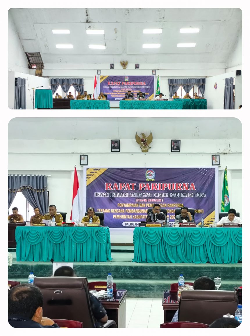 Rapat Paripurna Penyampaian Nota Pengantar Bupati tentang Ranperda RPJMD Kabupaten Toba Tahun 2025-2029